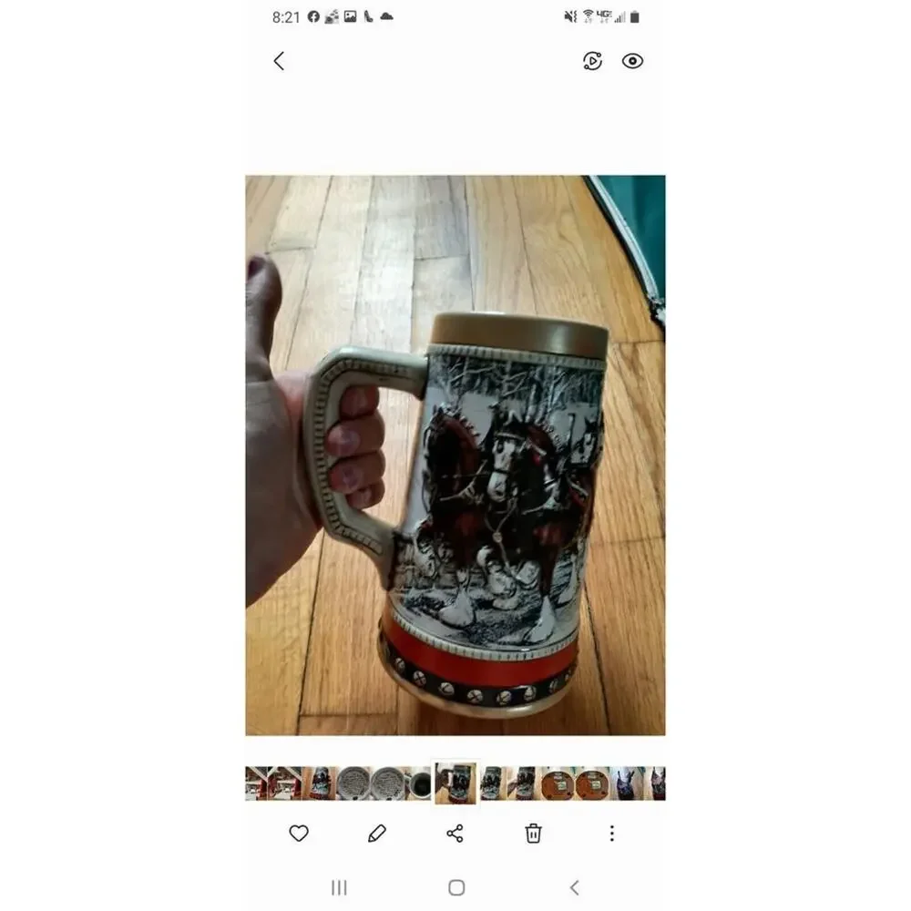 *VINTAGE* 1988 Budweiser Beer Stein Collector’s series Holiday Mug